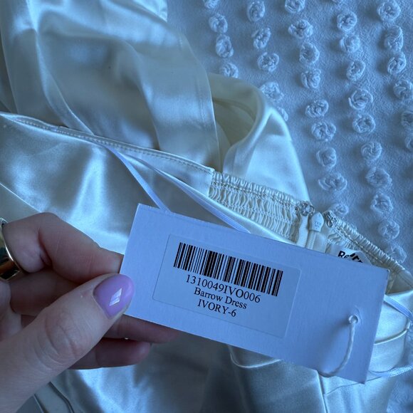 NWT Reformation Barrow Silk Maxi Dress In Ivory Strapless Wedding Dress Sz 6 - Picture 3 of 10